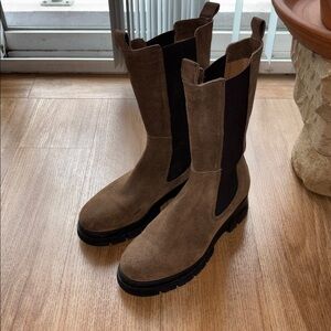 Celtic & Co Brown Chunky Tall Chelsea Boots Size 9